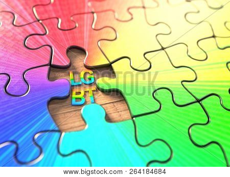 Puzzle Of Lgbt Concept Image, Or Glbt, That Is An Initialism That Stands For Lesbian, Gay, Bisexual,
