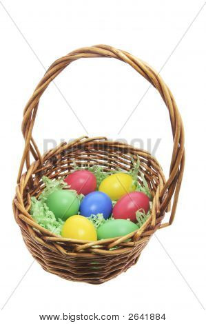 Påskeæg i kurv