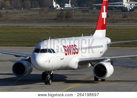 Borispol, Ukraine - October 17, 2018: Hb-ipt Swiss International Airlines Airbus A319-100 Aircraft R