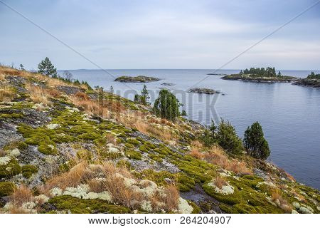 Lake Ladoga Skerries Karelia Russia Islands Of Moss Autumn Landscape