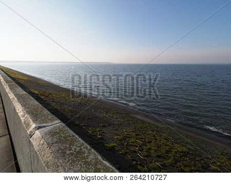 Waterfront And Lakeside Landscapes Of Artificial Water Goczalkowice Reservoir In European City In Po