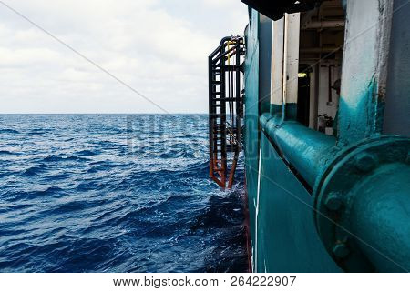 View From Ship Or Vessel Deck To Open Sea - Beautiful Seascape