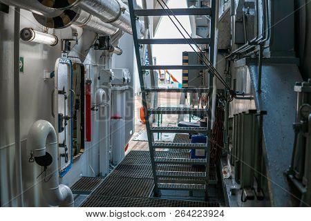 View Of Ships Or Vessel Deck. Marine Job Onboard