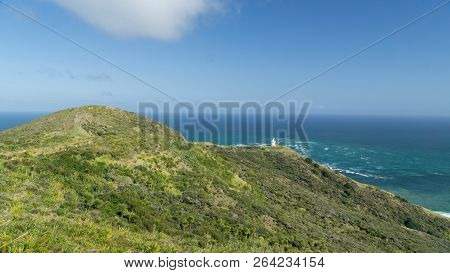 Beautiful Cape Reinga Lighthouse In The Northern Most Point Of New Zealand