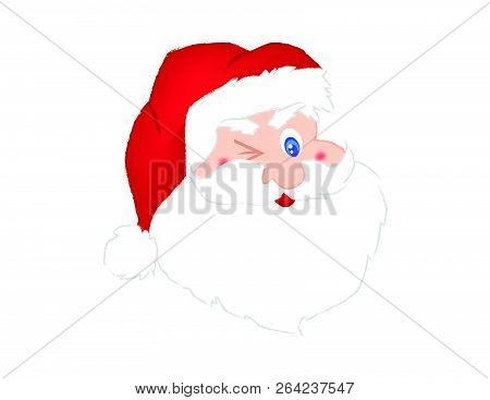 Holiday Season Christmas Santa Claus Head Wink