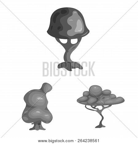 Vector Design Of Tree And Nature Icon. Set Of Tree And Crown Vector Icon For Stock.