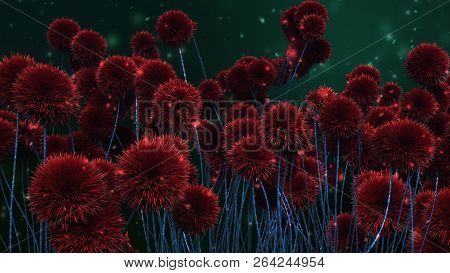 Fantasy Glade 3d Render 3d Illustration Flowers With Thorns