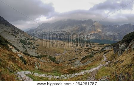 Czarny Staw Polski, View With Foothpath, High Tatra, View From Zawrat