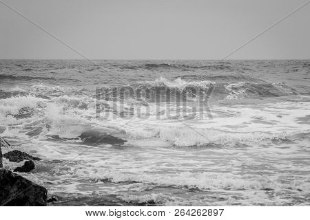 Saaidia Sunset Beach And Waves With Sunset