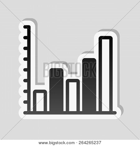 Finance Grapgic, Grow. Sticker Style With White Border And Simple Shadow On Gray Background