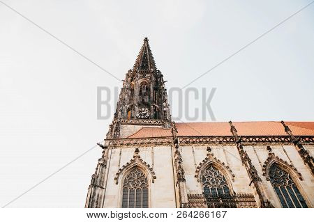 View Of The Lamberti Church In Muenster In Germany.