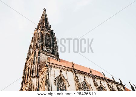 View Of The Lamberti Church In Muenster In Germany.