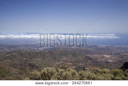 Gran Canaria, View Over Valsequillo Municipality From The Top Of Ravine Barranco De Pasadera