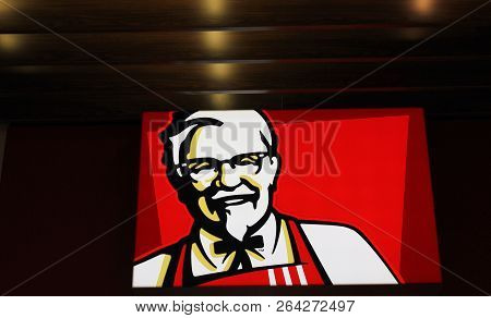 St. Petersburg, Russia - October 11, 2018: Kfc Fast Food Restaurant Logo. Kentucky Fried Chicken Com