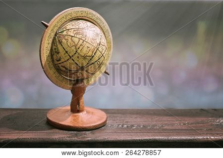 Globe Antique Boat Maritime Nautical Vacation Travel Retro