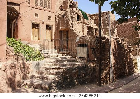 Mountain Village Abyaneh With Characteristic Red Houses In Central Part Of Iran. Unesco World Herita