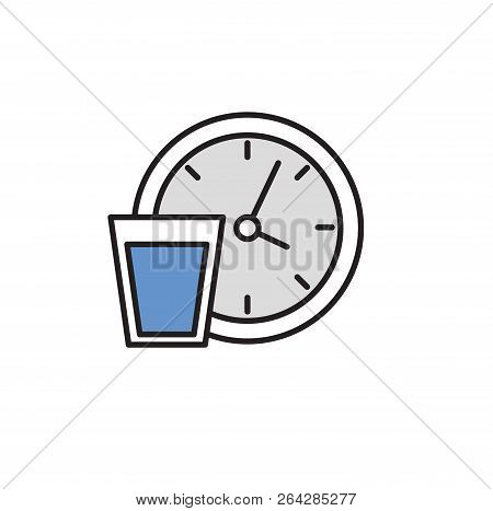 Drink Water Regularly. Flat Vector Illustration. Isolated On White Background.