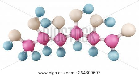 3d Illustration Of Glucose Molecule Isolated On White, C6h12o6