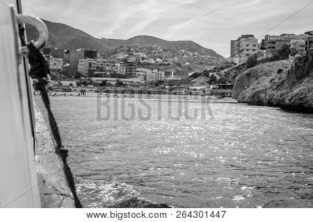 Houcima Beach And Waves And Rocks