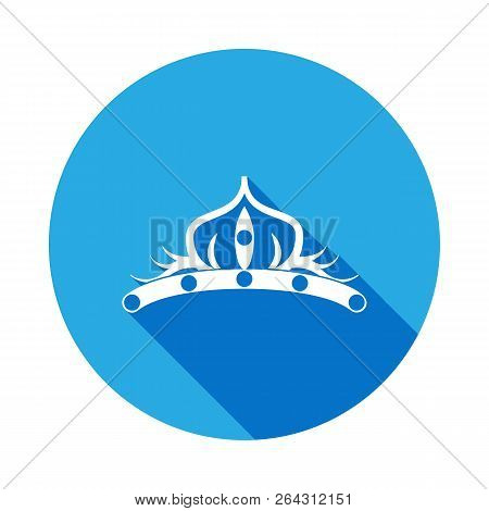 Diadem Icon With Long Shadow. Diadem Element Icon With Long Shadow. Baby Sign, Outline Symbols Colle