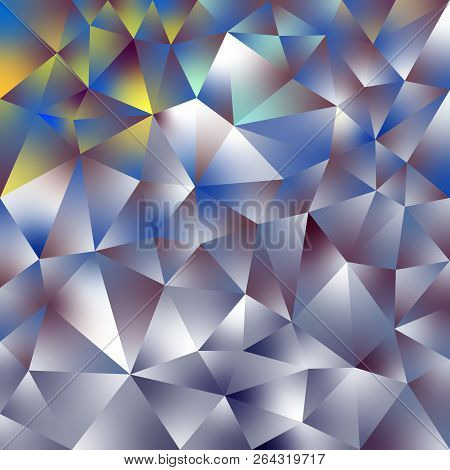 Vector Abstract Irregular Polygonal Square Background - Triangle Low Poly Pattern - Holographic Gold