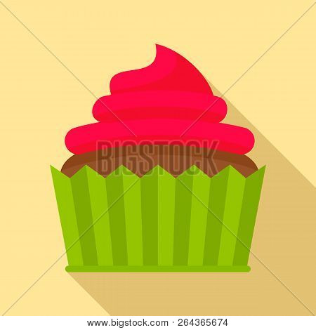 Cannabis Cake Icon. Flat Illustration Of Cannabis Cake Vector Icon For Web Design
