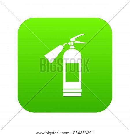 Fire Extinguisher Icon Digital Green For Any Design Isolated On White Vector Illustration