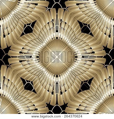 Abstract 3d Geometric Vector Seamless Pattern. Modern Grid Ornam