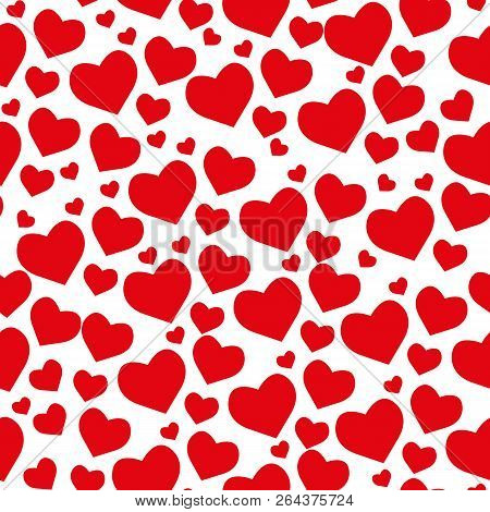 Samless Pattern From Hearts On A White Background