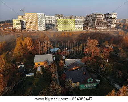 Moscow, Russia - October 19. 2018. Residential Buildings Built Pik Is Largest Construction Companies