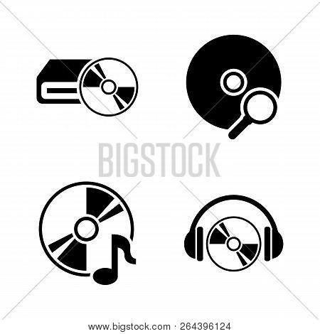 Musical Compact Disk. Simple Related Vector Icons Set For Video, Mobile Apps, Web Sites, Print Proje