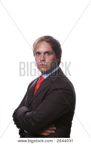 Retrato de homens de negócios jovem isolado no branco