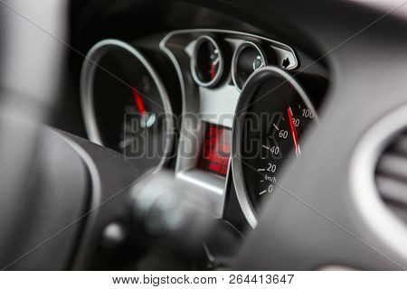 Car Dashboard Detail Color Image Stock Photos