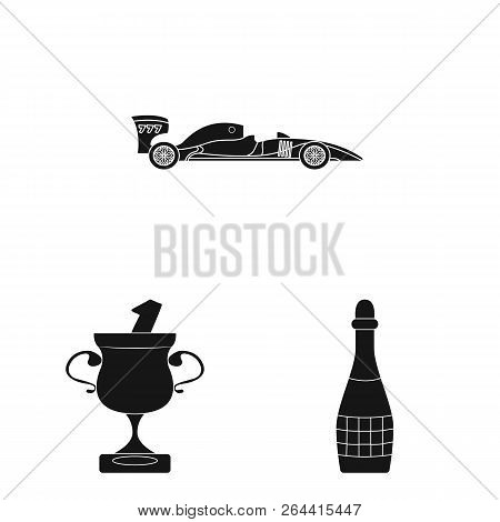 Isolated Object Of Car And Rally Logo. Set Of Car And Race Stock Vector Illustration.