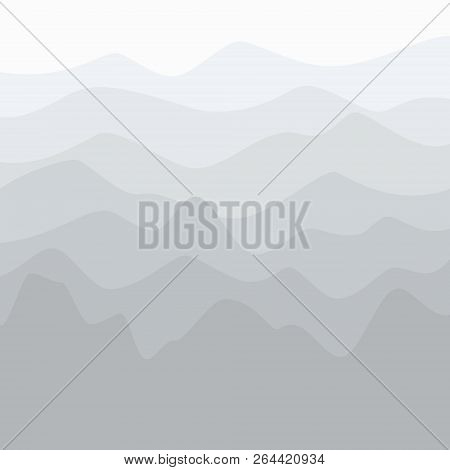 Silhouette Of Mountains At Sunrise , Early Morning Mountain View, Peaks And Ridges In Shades Of Gray