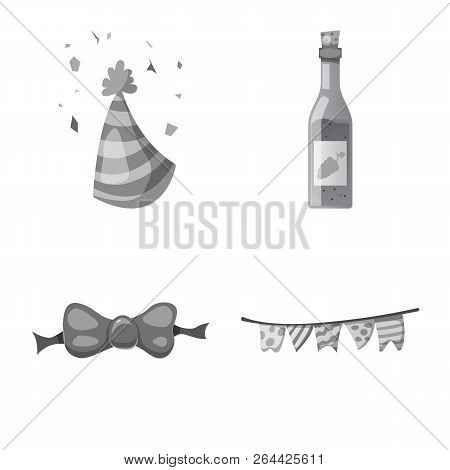 Vector Illustration Of Party And Birthday Symbol. Set Of Party And Celebration Stock Symbol For Web.