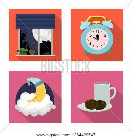 Isolated Object Of Dreams And Night Sign. Set Of Dreams And Bedroom Stock Vector Illustration.