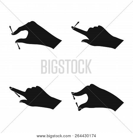 Isolated Object Of Touchscreen And Hand Symbol. Set Of Touchscreen And Touch Vector Icon For Stock.