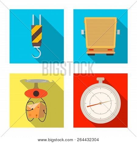 Vector Illustration Of Goods And Cargo Sign. Set Of Goods And Warehouse Vector Icon For Stock.