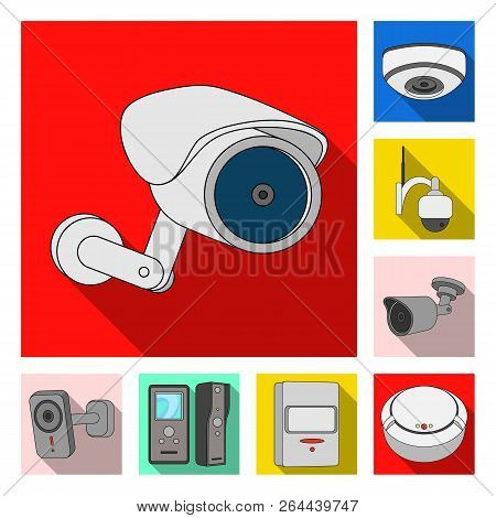 Isolated Object Of Cctv And Camera Symbol. Set Of Cctv And System Vector Icon For Stock.