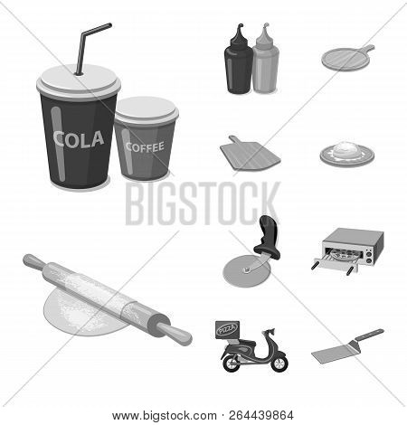 Vector Design Of Pizza And Food Icon. Set Of Pizza And Italy Vector Icon For Stock.