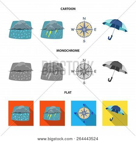 Isolated Object Of Weather And Climate Icon. Set Of Weather And Cloud Stock Vector Illustration.