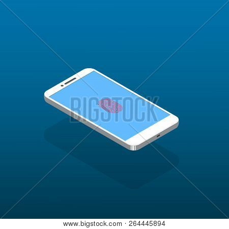 Isometric Smartphone. Mockup Phone Isometria. Device Vector