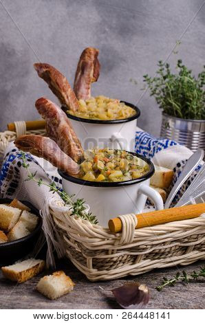 Traditional Thick Soup With Peas