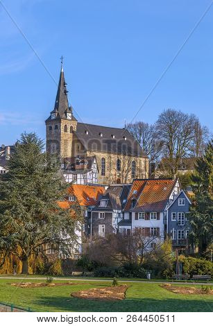 View Of Market Church From Ruhr River, Kettwig, Germany