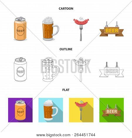 Vector Design Of Pub And Bar Logo. Set Of Pub And Interior Stock Vector Illustration.