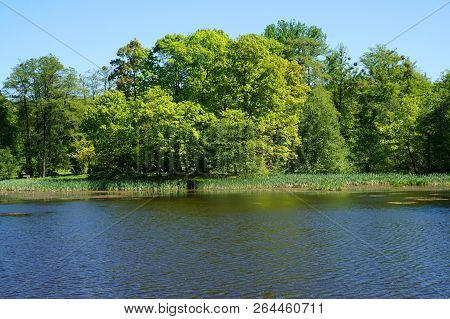 Small Lake Near Radun Castle As Nice  Moravia Landscape