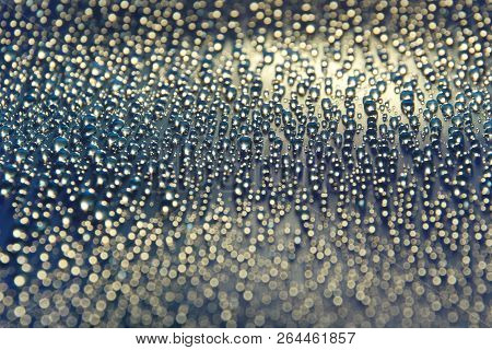 Water Drops Abstract Festive Sea Wave Background Close-up