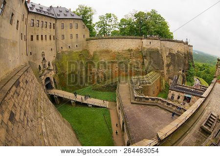Koenigstein Im Taunus, Germany - May 23, 2010: Walls And Entrance To The Fortress Of Koenigstein In 
