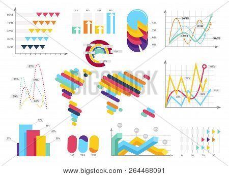 Set Elements Of Infographics. Info Bars, Graphycs.
